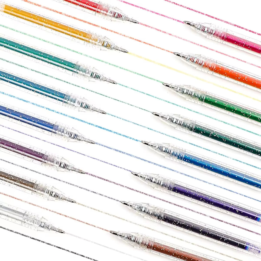 Glitzernde Gelstifte Set mit 18 Farben in Multicolour, metallische Glitzerstifte zum Malen und Gestalten für Erwachsene - Bild 4