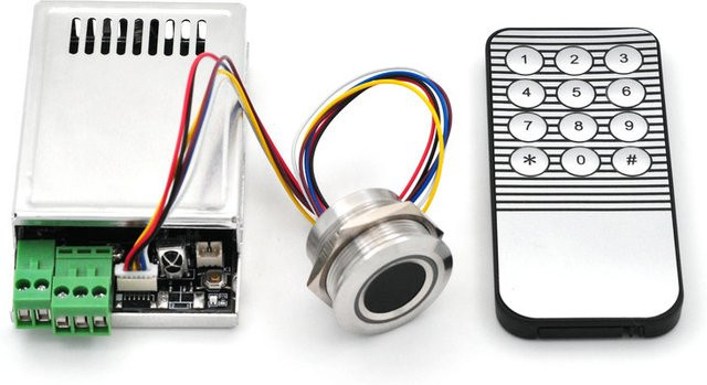 KL216 + R503 Fingerprint Control Board mit Fernbedienung in Silber mit Jog-Modus, Zündungs-Modus und Selbstverriegelungs-Modus - Bild 1