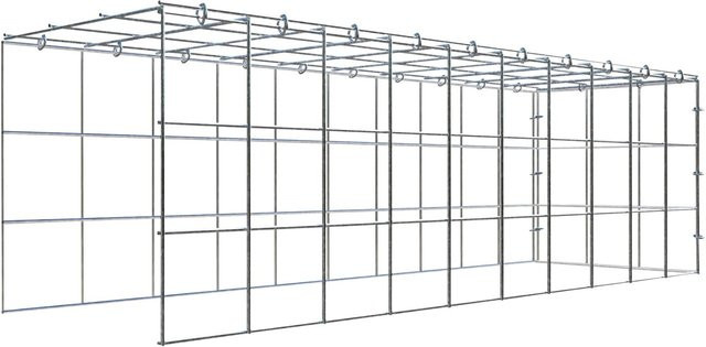 Gabiona C-Ring Anbaukorb Typ 4 in Silbergrau, Maschenweite 10 x 10 cm, B/H/T: 100 x 30 x 30 cm - Bild 1