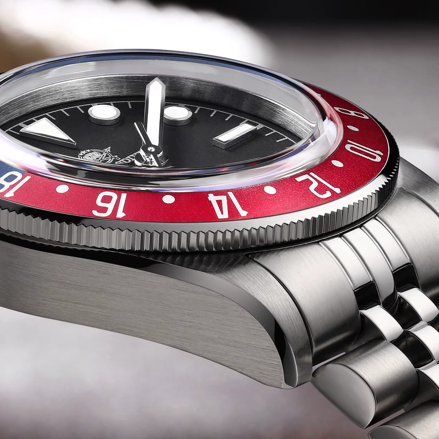ADDIESDIVE Armbanduhr, GMT, Quarz, Edelstahl, Schwarz, Herren - Bild 4