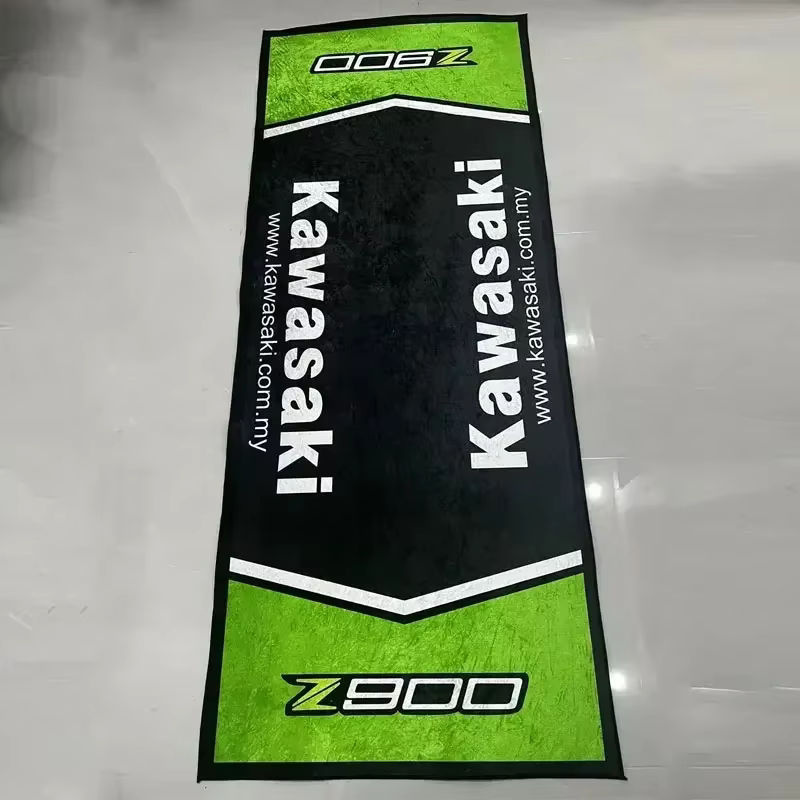 Kawasaki Motorrad Teppich für die Garage, rutschfester Bodenmatten-Dekor aus Polyester, Rechteckig - Bild 2