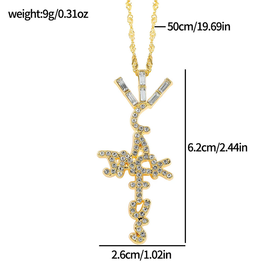 Scott Anhänger-Halskette, Cactus Jack-Form, Zirkonia, Gold, Unisex - Bild 4