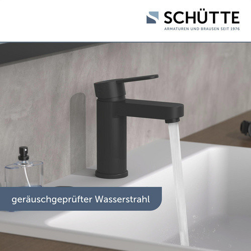 SCHÜTTE Waschtischarmatur Elephant aus Messing in Schwarz Matt inklusive Ablaufgarnitur - Bild 4