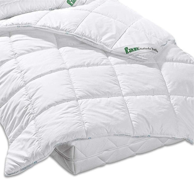 f.a.n. Frankenstolz Medisan Leicht-Steppbett für Erwachsene, Sommer, Beige/Weiß, B: 155 cm, L: 220 cm - Bild 1