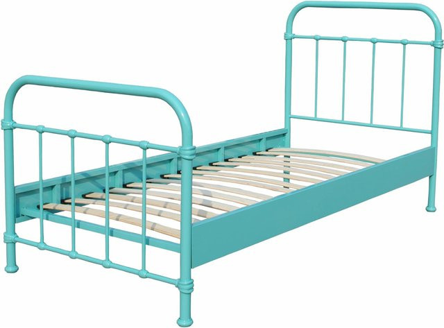 Vipack Metallbett New York in Türkis, B/T/H: 90 x 200 cm - Bild 1