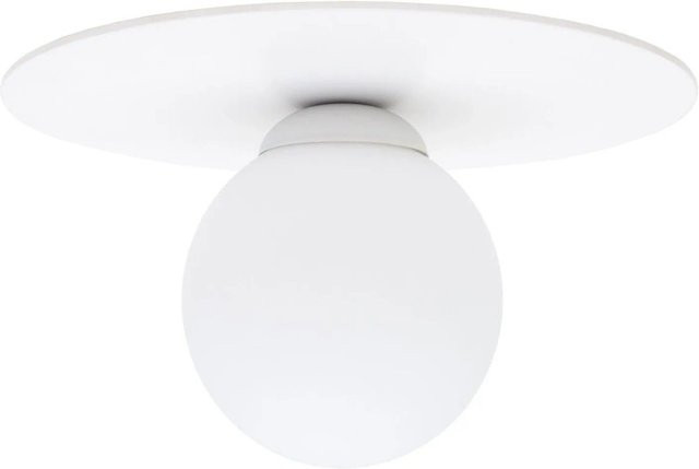 Licht-Erlebnisse Deckenleuchte mit Kugelschirm aus Glas und Metall in Weiß, Durchmesser: 20 cm, Fassung E27 - Bild 1