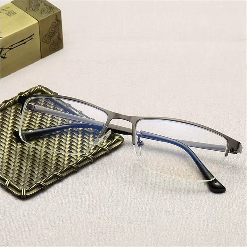 GSjiaxin Korrektionsbrille, Halbrand, Quadrat, Kunststoff, Unisex, Blau, Grau - Bild 3