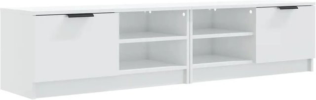vidaXL TV-Schränke Set aus Holzwerkstoff in Hochglanz-Weiß, 2 Stück, B/T/H: 80 x 35 x 36,5 cm - Bild 1