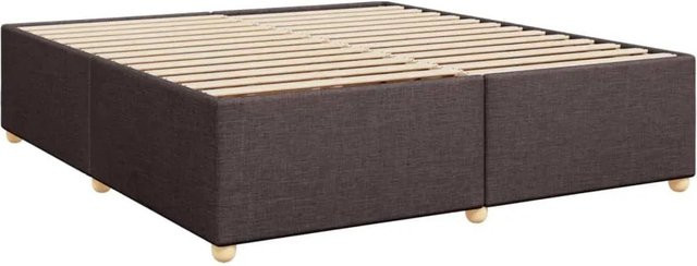 vidaXL Bettgestell aus Stoff und Kiefernholz in Dunkelbraun, B/T: 180 x 200 cm - Bild 1