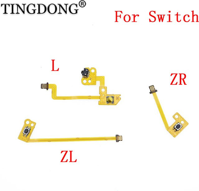 TingDong Ersatz Flexkabel für Nintendo Switch JoyCon L ZL ZR Tasten Links und Rechts in Gelb - Bild 1