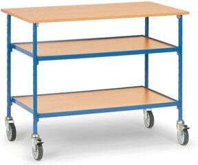Fetra Rolltisch 5862 aus Stahl in Blau mit 2 Ablageböden - Bild 1