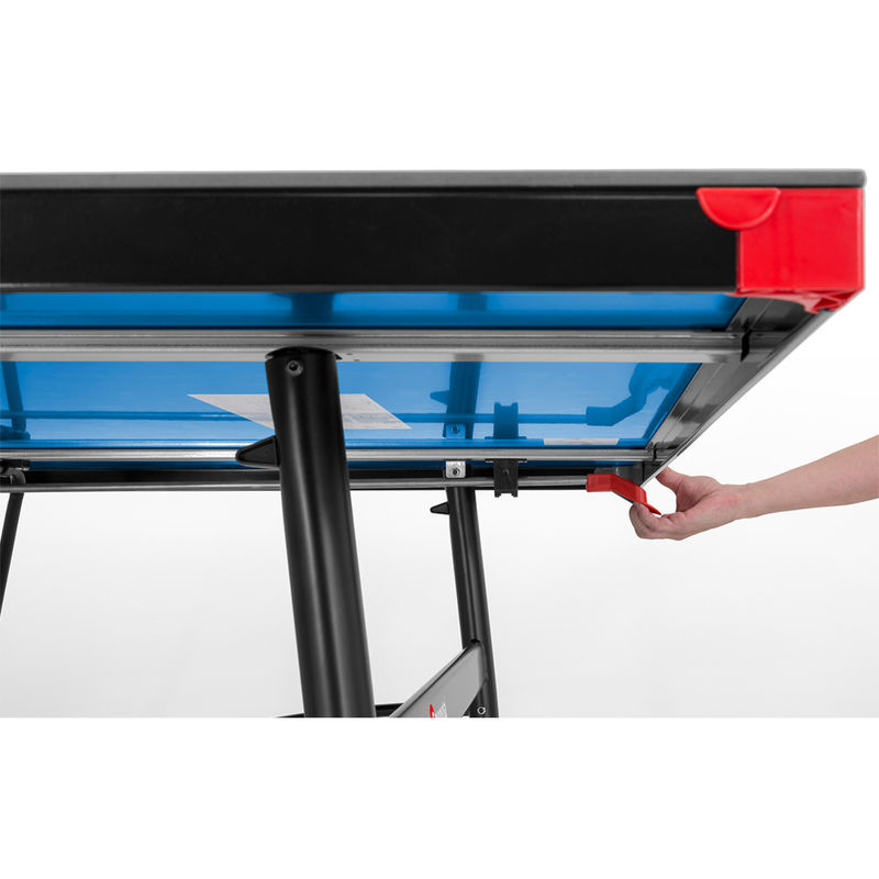 Sponeta SportLine Outdoor-Tischtennis-Tisch S 3-87 e, blau mit schwarzem Untergestell, Melaminharzplatte und Metallgestell, B/T/H: 152,5 x 152,5 x 76,0 cm - Bild 5