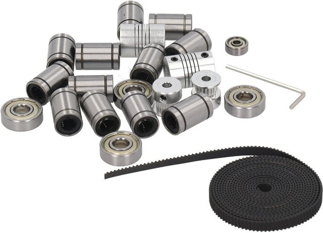 TOMTOP JMS LM8UU Linearlager-Kit mit Motorwellenkupplung, Zahnriemenrad und Sechskantschlüssel-Set in Grau/Silber für 3D-Drucker - Bild 1