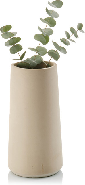 Beske Vase Eiskar Magna in Gelb, konisch aus Beton, B/Ø/H: 12 x 12 x 30 cm - Bild 1