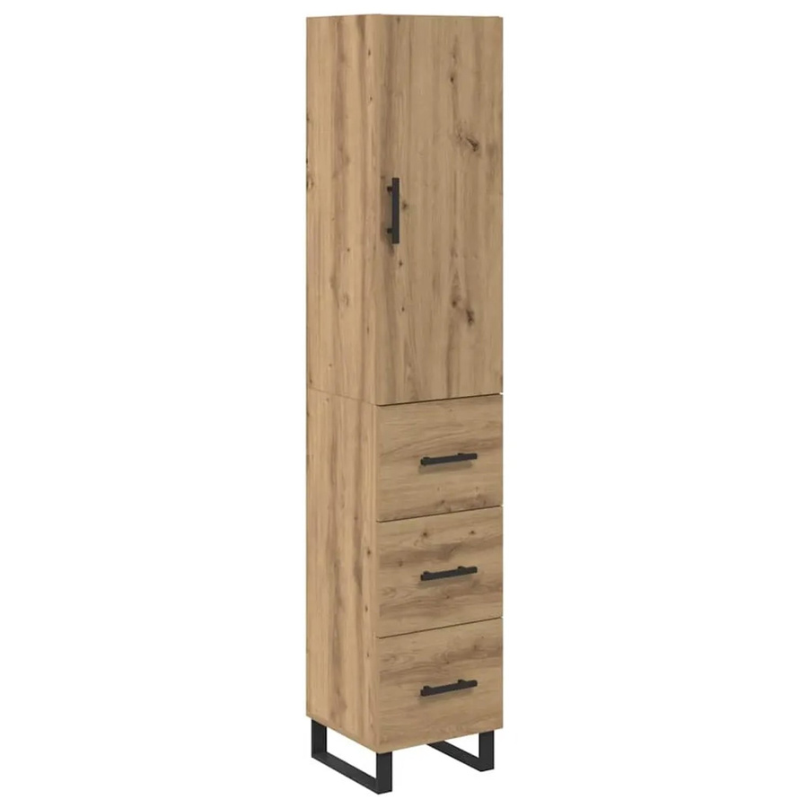 vidaXL Highboard Artisan-Eiche in Braun aus Holzwerkstoff, B/T/H: 34,5 x 34 x 180 cm - Bild 2