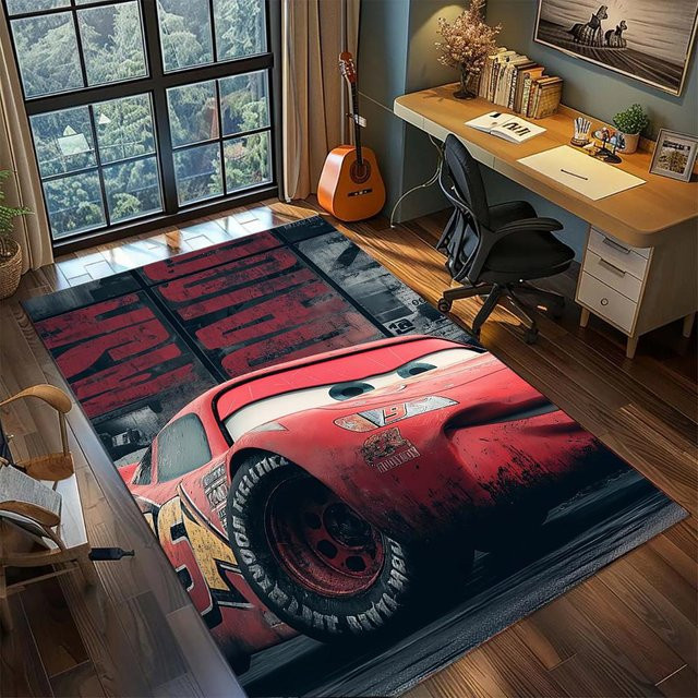 CSQ Eleven Teppich Cars Lightning McQueen 95 Racing Speed Style, rutschfest und waschbar, B/B: 60 x 90 cm, Mehrfarbig - Bild 1