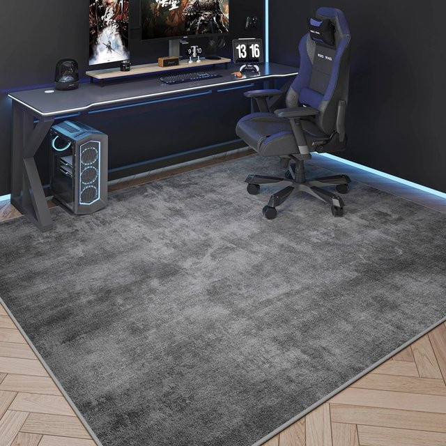 VIKAMA Spielzimmerteppich und Wohnzimmer-Bodenmatte in Grau, waschbarer Polyester-Teppich im minimalistischen Design, B/T: 160 x 80 cm - Bild 1