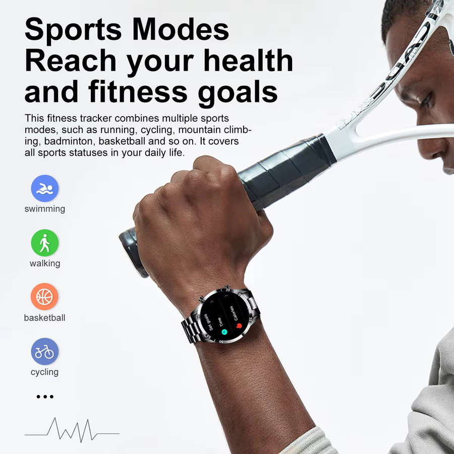 LIGE Smartwatch, Edelstahl, Milanaise, Schwarz, Herren - Bild 5
