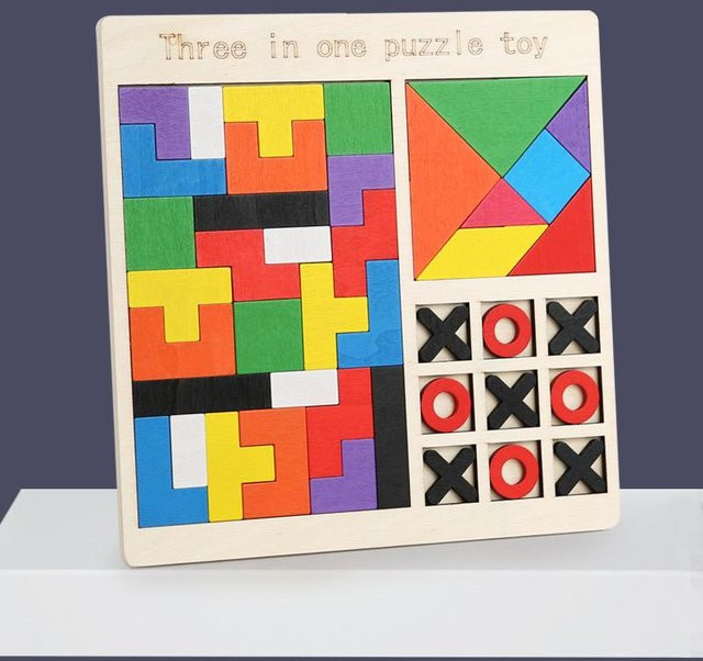 Yiran toy XO Puzzlespiel Holz Bunt 3-6 Jahre - Bild 1