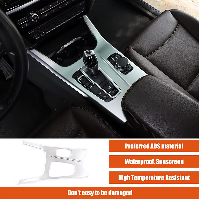 Metyoucar Mittelkonsole Zierleiste für BMW X3 F25 und X4 F26 (2011-2017), Schaltschuh Abdeckung Getriebe Panel Trim in Chrom Silber, Linkslenker - Bild 2