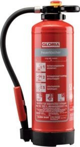 GLORIA Pulver-Feuerlöscher P 6 PRO mit 6 kg Pulverfüllmenge in Rot und Schwarz inklusive Wandhalterung - Bild 1