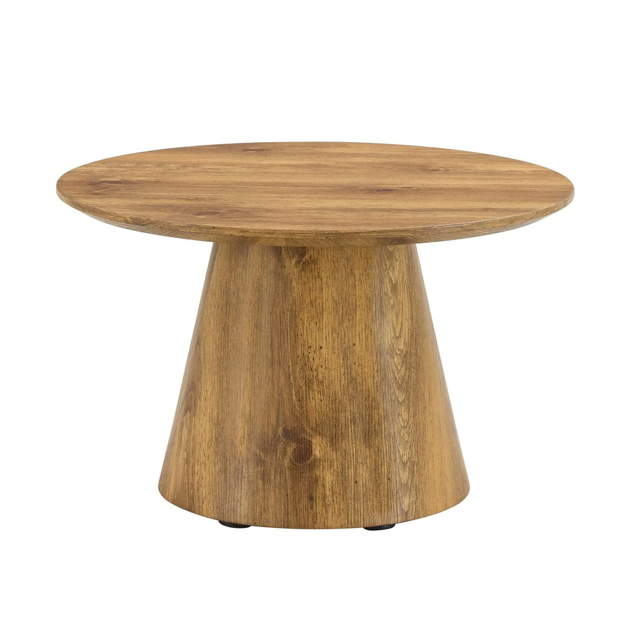 okwish Couchtisch mit rundem Design in Holzoptik, Farbe Braun, B/T/H: 60 x 60 x 35 cm - Bild 2
