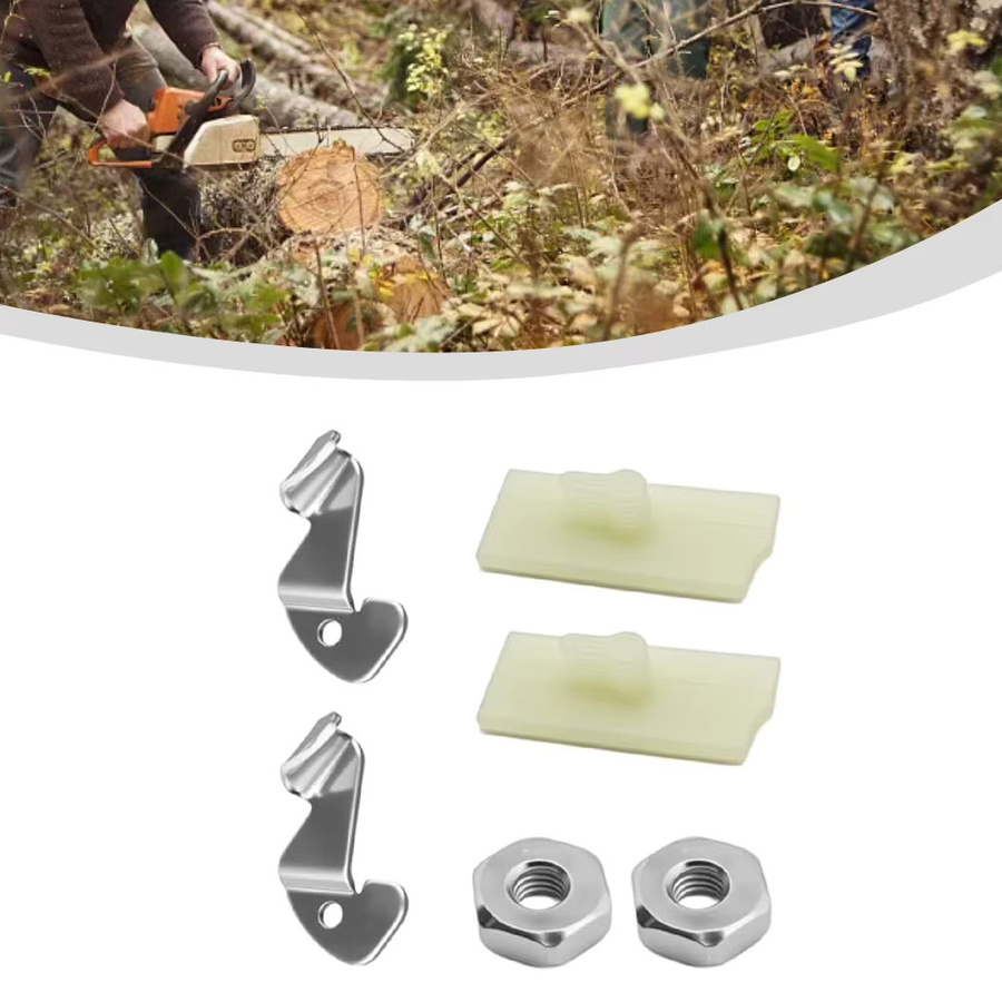 DAZZLEEX Stoßleisten-Kit mit Ketten-, Fang- und Stangenmuttern für MS440 MS460 MS660 Kettensägen, Silber - Bild 2