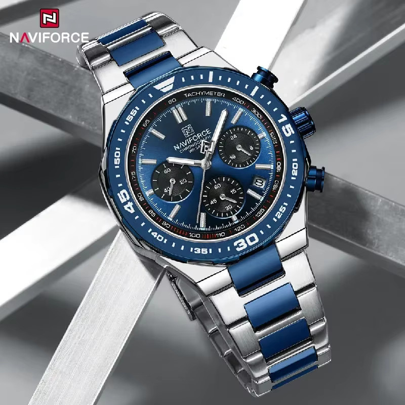 NAVIFORCE Armbanduhr, Quarz, Edelstahl, Blau, Herren - Bild 5
