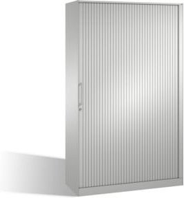 C+P Aktenschrank Asisto mit Rollladen, 5 Ordnerhöhen, Metall, Lichtgrau, H: 198 cm, B: 120 cm, T: 43,5 cm - Bild 1