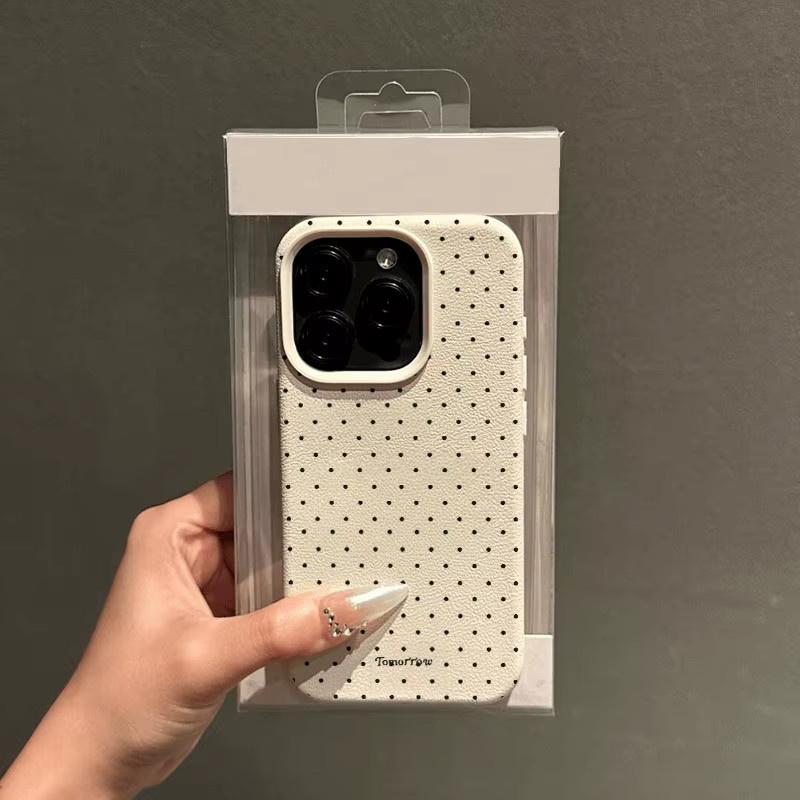 Handyhülle aus Lichee-Leder mit schwarzem Punktmuster für Samsung Galaxy A36 A26 A55 A35 A54 A34 A25 A24 A15 A14 A05S A05 4G 5G - Bild 2