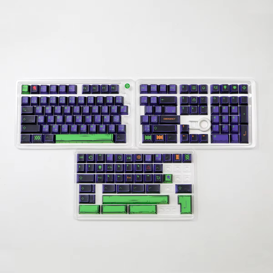 Jaycomia Comic EVA01 Tastenkappen Cherry Profile PBT Dye Sub für mechanische Gaming-Tastaturen in Purple - Bild 2