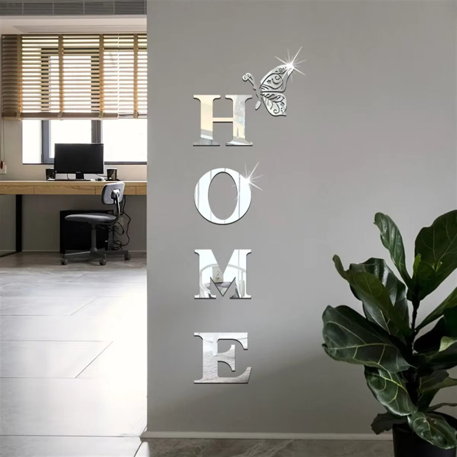 HOME 3D-Spiegel-Wandaufkleber zur Wandmontage als dekorative Eingangsdekoration - Bild 3