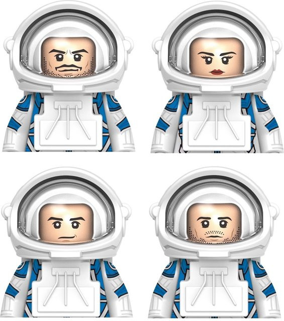 Hot Toys Mini Space Astronaut Bausteine Rakete und Actionfigur in Weiß - Bild 1