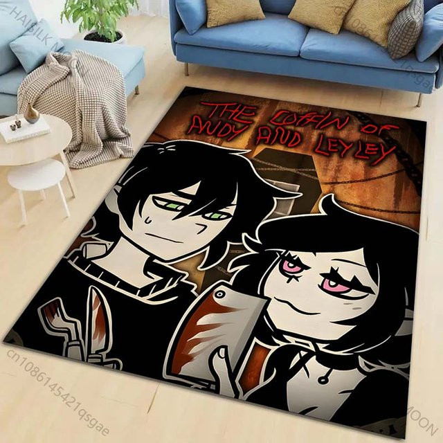 UQIDEHOME The Coffin of Andy and Leyley Gedruckter Teppich, Rutschfeste Bodenmatte für Wohnzimmer und Schlafzimmer, Mehrfarbig, B/T: 60 x 40 cm - Bild 1