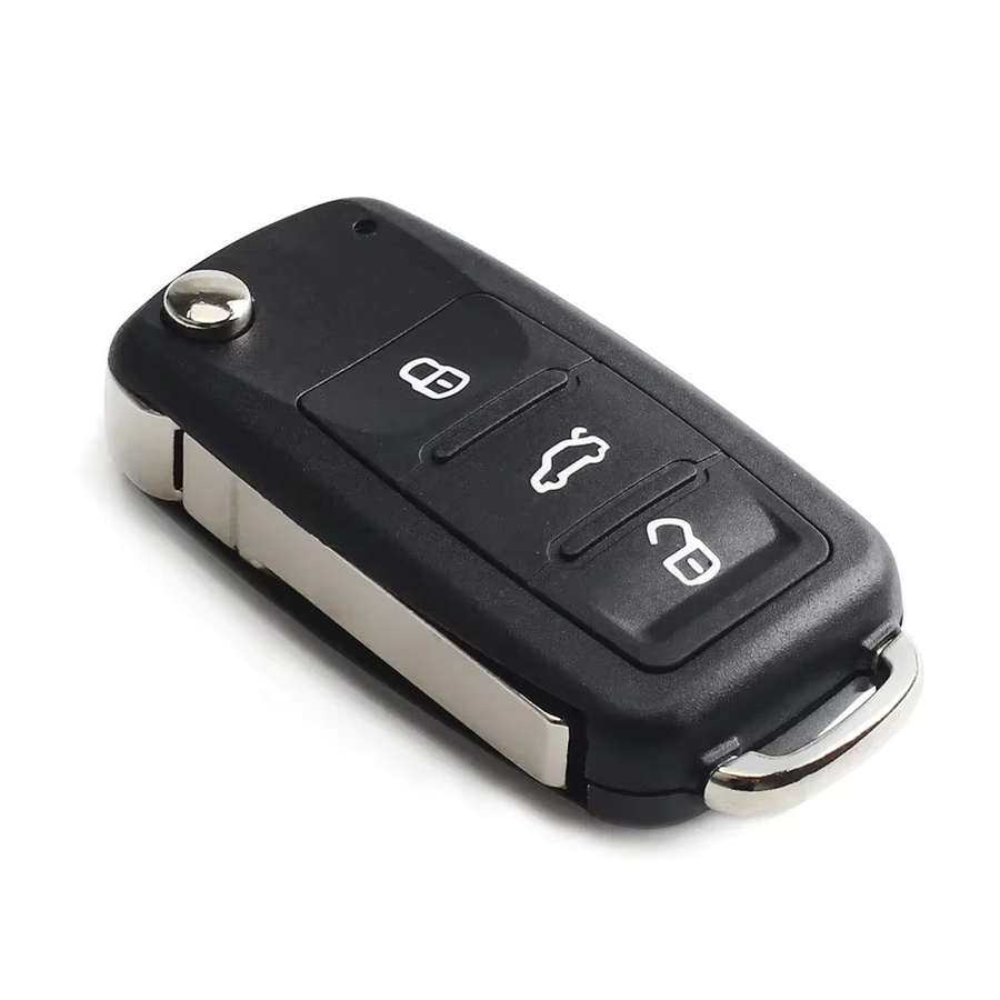 KEYYOU Auto Fernbedienung Schlüssel mit Schneiden Service 434MHz ID48 für VW Volkswagen Caddy Eos Golf Jetta Polo Touran Passat in Schwarz - Bild 4