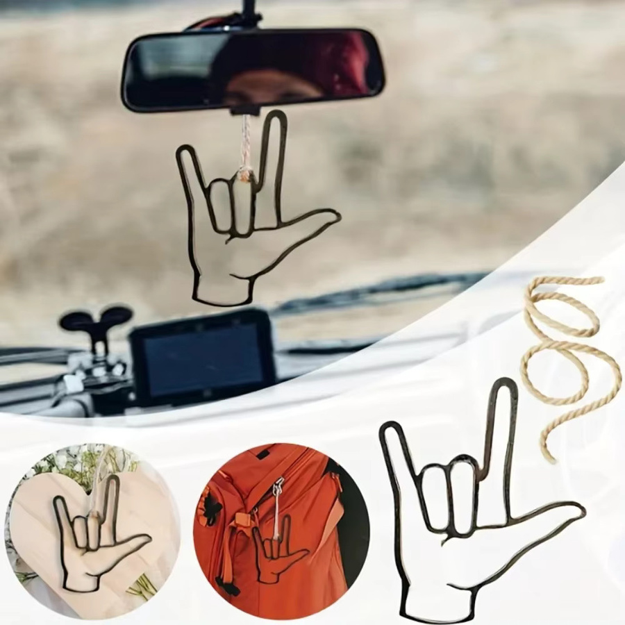 CIFBUY I Love You Metall-Wandkunst in Handform mit Herz und Buchstaben als modernes Wandornament - Bild 4