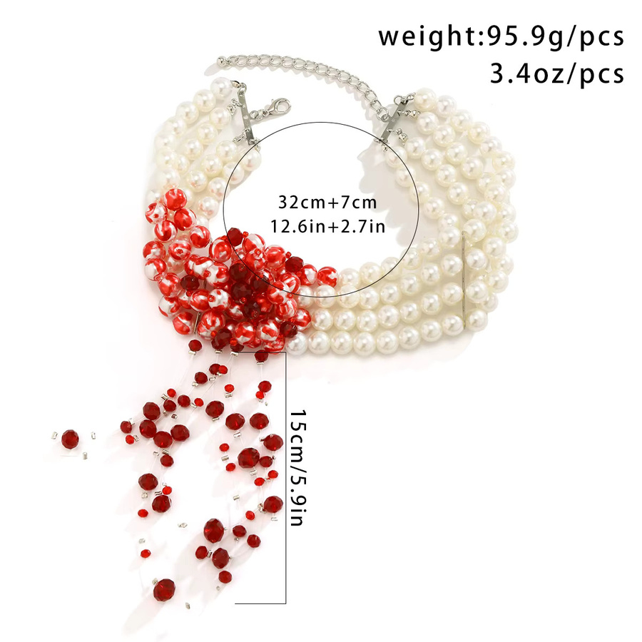 IngeSight.Z Halskette, Multilayer, Imitation Perle, Kristall, Damen, Gothic - Bild 3
