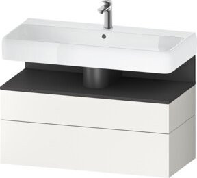 Duravit Waschtischunterschrank Qatego in Grau und Weiß, Wandmontage, B/T/H: 99 x 47 x 59 cm - Bild 1