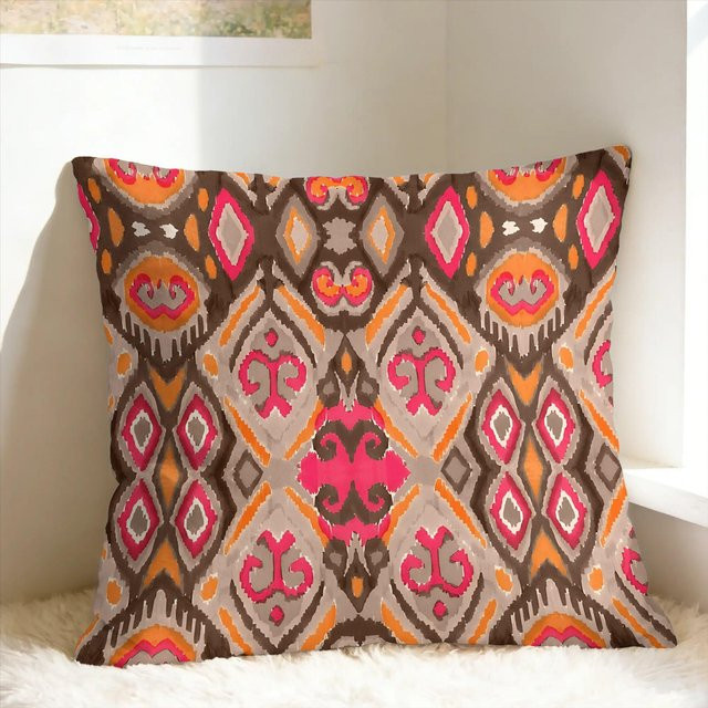 JMG Clothing Kissenbezug Ikat Maurisch in Koralle Orange Aprikose, B/B: 45 x 45 cm - Bild 1