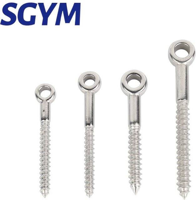SGYM Selbstschneidende Augenform Schrauben aus 316 Edelstahl in Silber für Holz und Drahtseil-Zubehör (M4/M5/M6/M8/M10) - Bild 1
