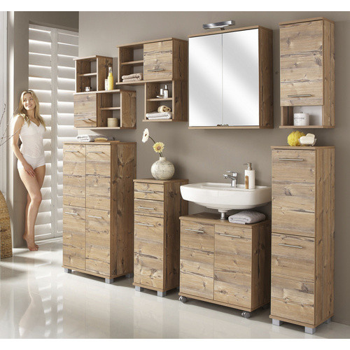 Schildmeyer Unterschrank Isola in Braun mit Türen und Schubladen, B/H/T: 30,3 x 88 x 32,6 cm - Bild 3