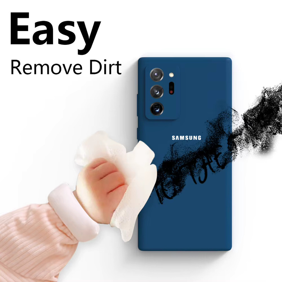 Original Flüssigsilikonhülle für Samsung Galaxy Note 20 Ultra, Note 20, A55, A35 und A15 in Blau, stoßfeste Soft-Touch-Rückseite - Bild 3