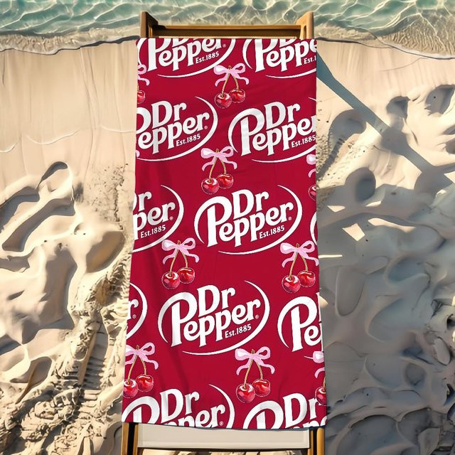 D-Dr Pepper Strandtuch aus Mikrofaser, Rot, B/H: 40 x 70 cm - Bild 1