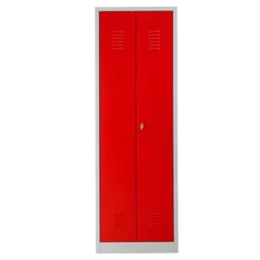 PROREGAL Garderobenspind Camel mit 2 Fächern und Schloss, Grau-Rot, H x B x T: 180 x 60 x 50 cm - Bild 2