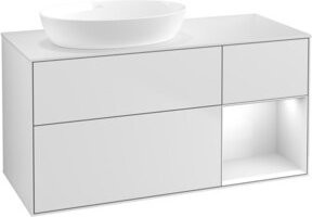 V&B Waschtischunterschrank Finion mit Wandbeleuchtung, Farbe Weiß lackiert, Breite: 120 cm, Tiefe: 50,1 cm, Höhe: 50,1 cm - Bild 1