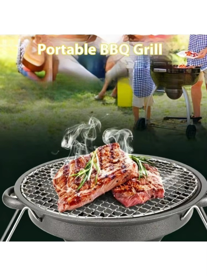 KOSUN Holzkohle-Grill aus Edelstahl für Outdoor und Camping, Tischgrill B/T/H: 32,0 x 32,0 x 21,0 cm - Bild 5