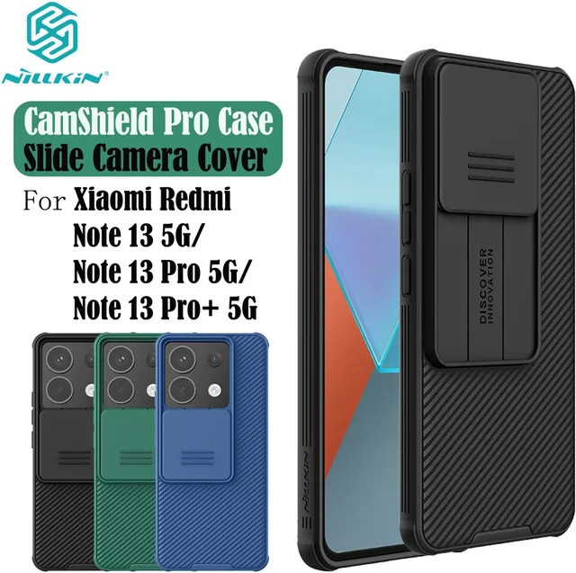 Nillkin CamShield Pro Handyhülle für Xiaomi Redmi Note 13 Pro 5G mit Schiebe-Kameraschutz und Privatsphären-Abdeckung in Schwarz - Bild 1