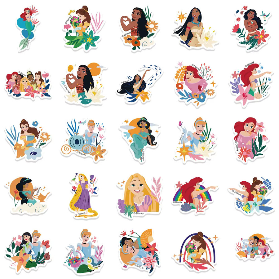 Disney Aufkleber, Rapunzel Ariel Schneewittchen, 10-teiliges Set - Bild 3