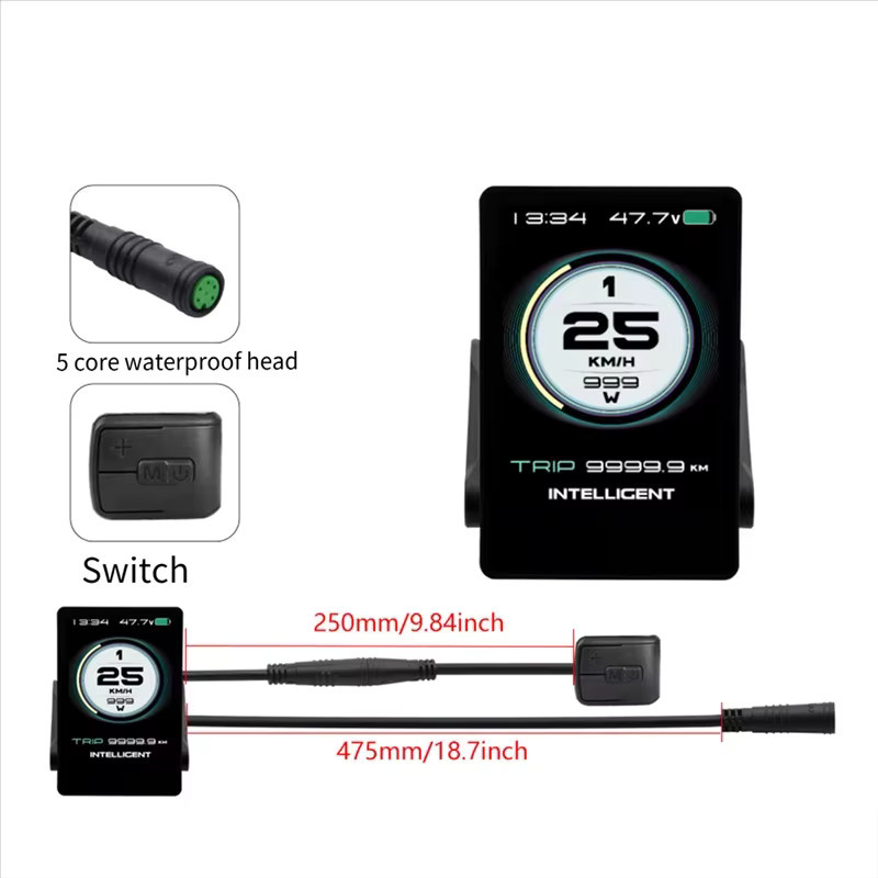 Bafang 860C LCD-Display mit UART-Protokoll für BBS01 BBS02 BBSHD Mittelmotoren in Schwarz - Bild 3