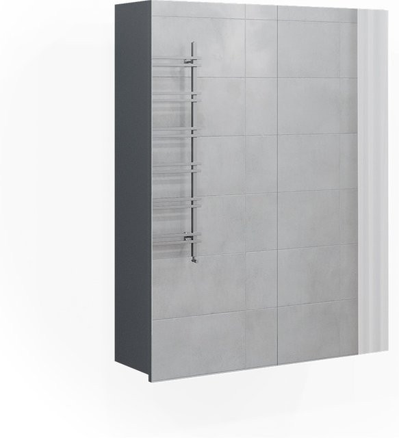 Vicco Spiegelschrank Freddy Anthrazit Hochglanz mit Einlegeböden B: 60 cm, H: 77 cm, T: 17 cm - Bild 1